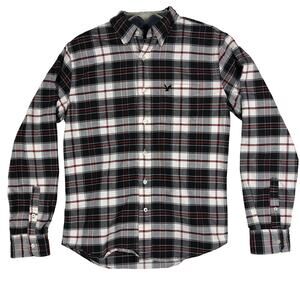 American Eagle Men's XS Classic Fit Shirt Black White Red Plaid Outdoors Casual